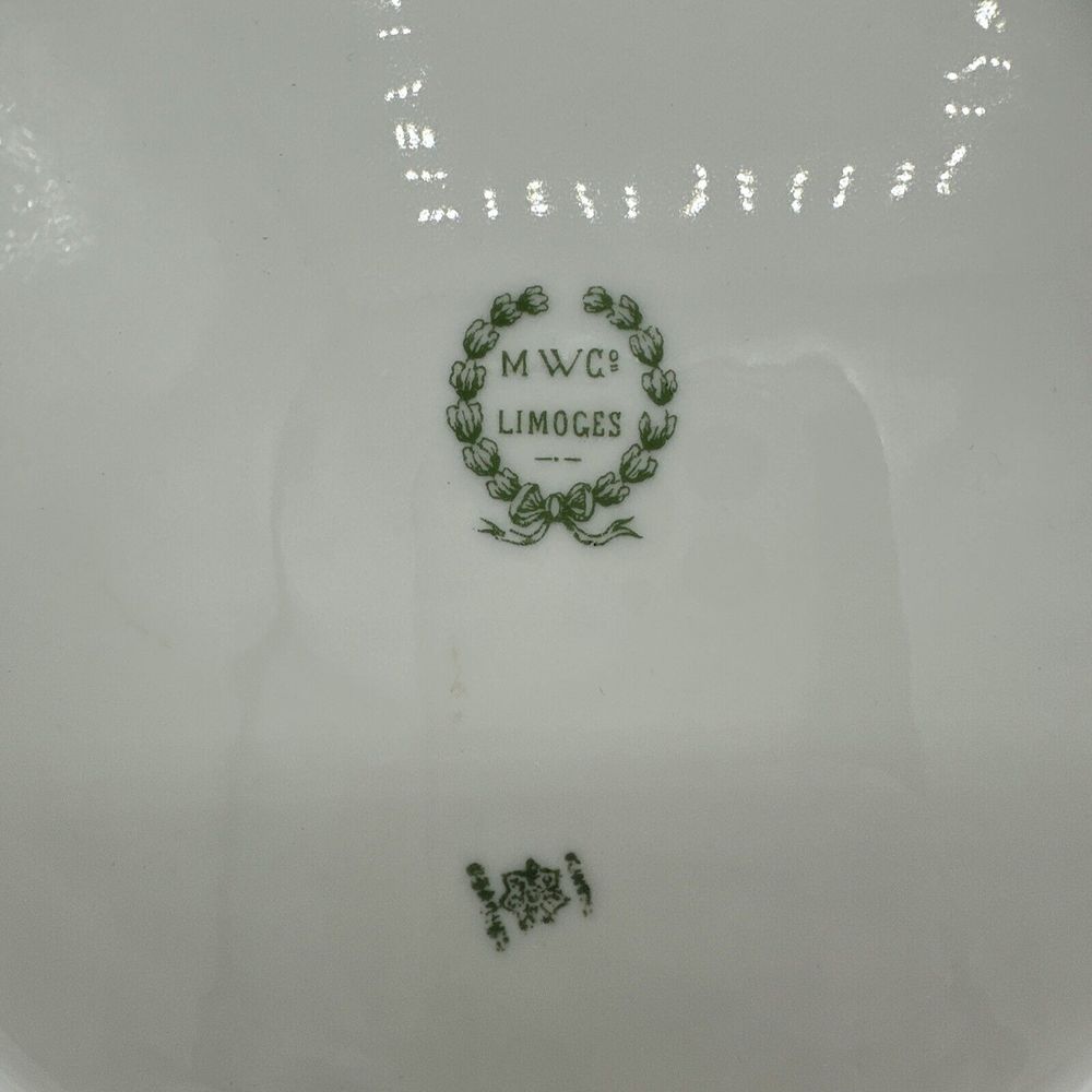 Antique Limoges Plate 9.25” Gold Trim France 12-sided Embossed Scroll - Picture 12 of 14